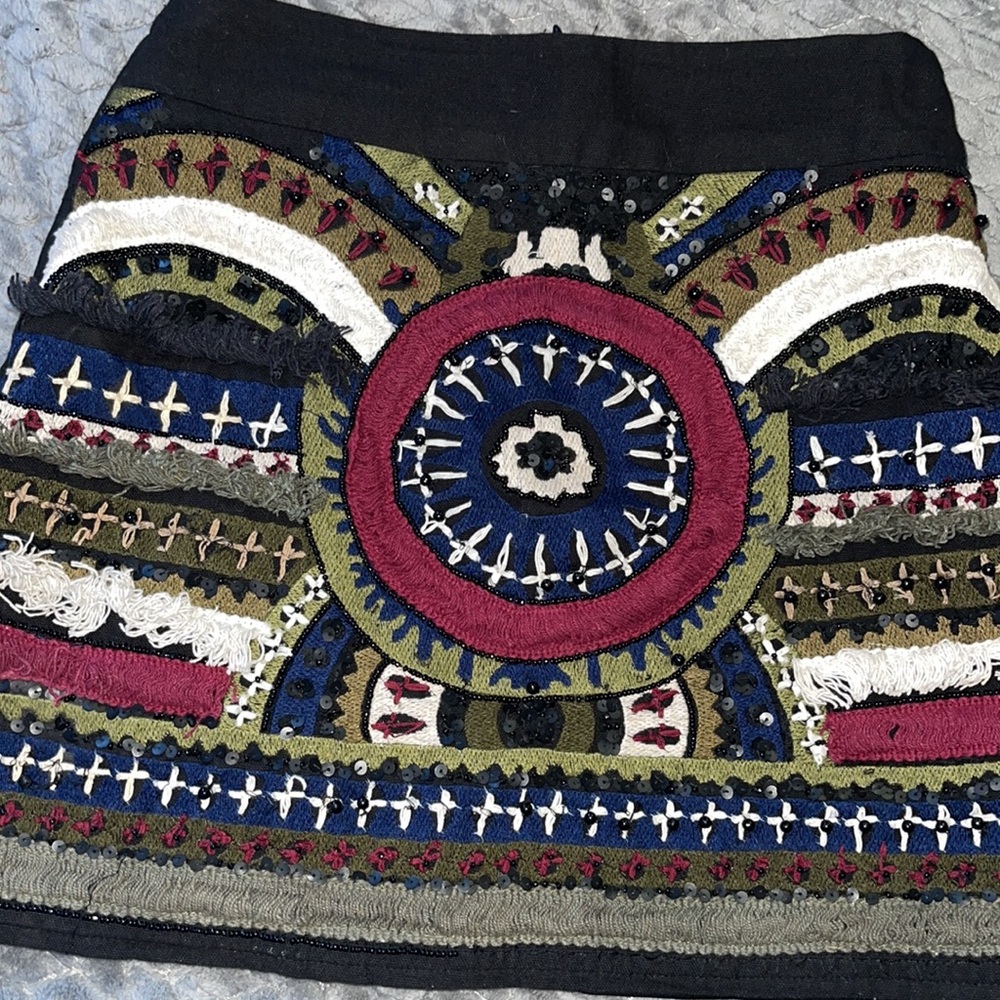Hand beaded mini skirt
